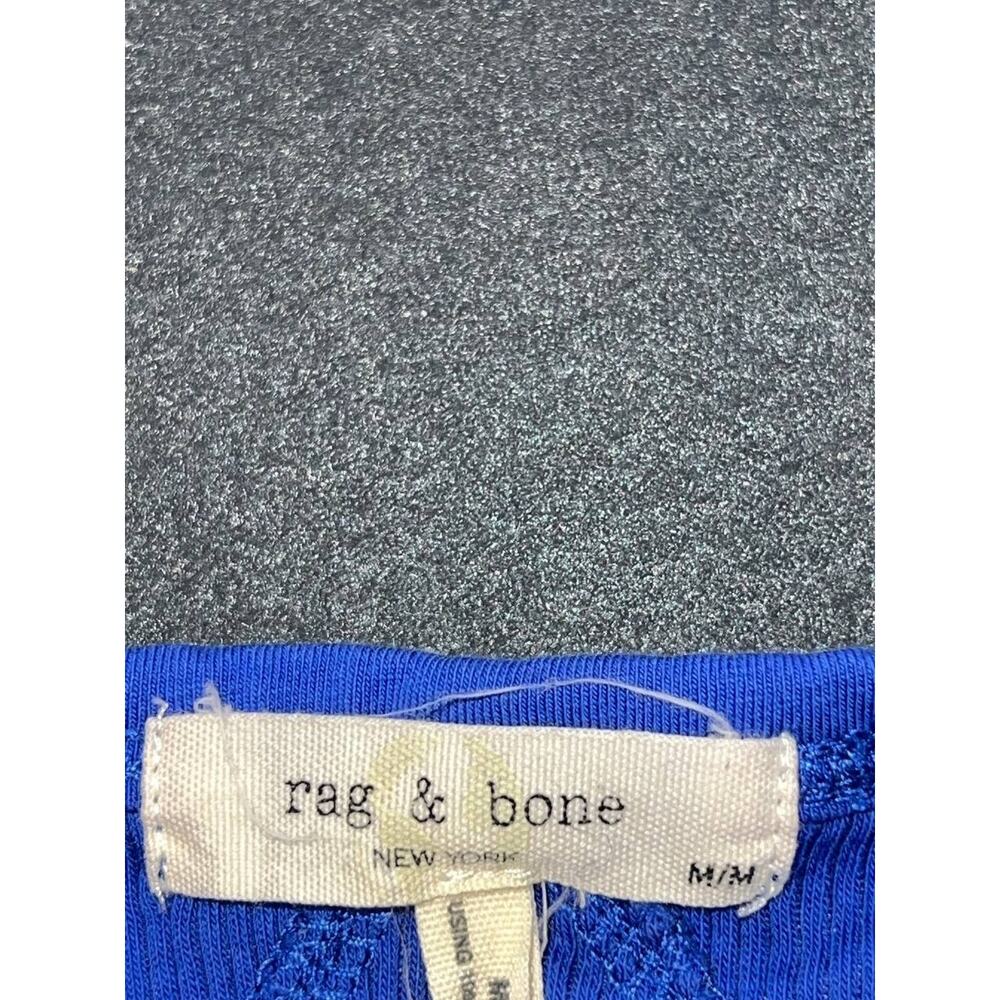 Rag & Bone organic pima cotton Y2K Blue Essential Rib Tank Top Medium A008834 - Picture 2 of 8